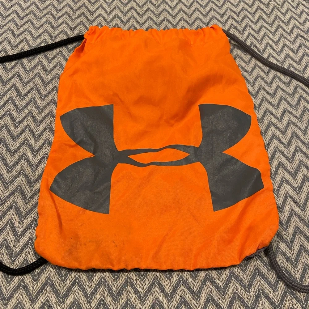 Under Armour Black and Orange Drawstring Backpack
